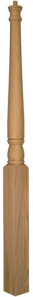 EVERMARK Stair Parts 4015 56 in. x 3 in. Unfinished Poplar Pin Top Starting or Balcony Newel Post for Stair Remodel