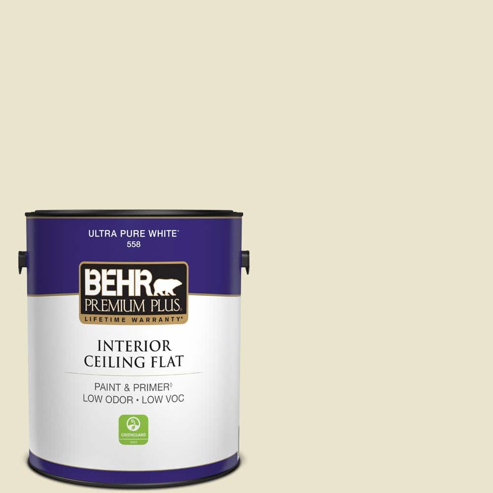 BEHR PREMIUM PLUS 1 gal. #S330-1 Baby Artichoke Ceiling Flat Interior Paint