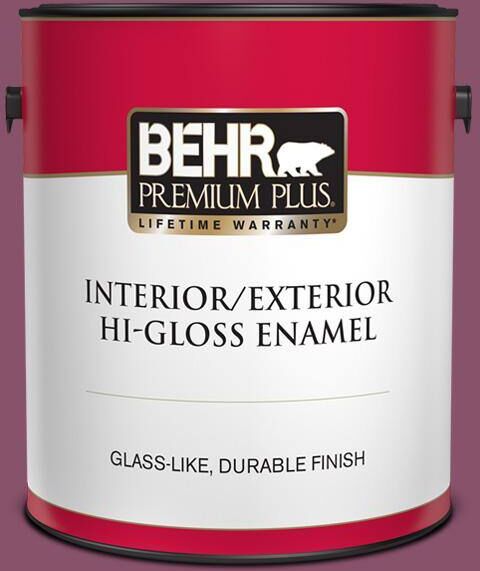 BEHR PREMIUM PLUS 1 gal. #M120-7 Raspberry Crush Hi-Gloss Enamel Interior/Exterior Paint