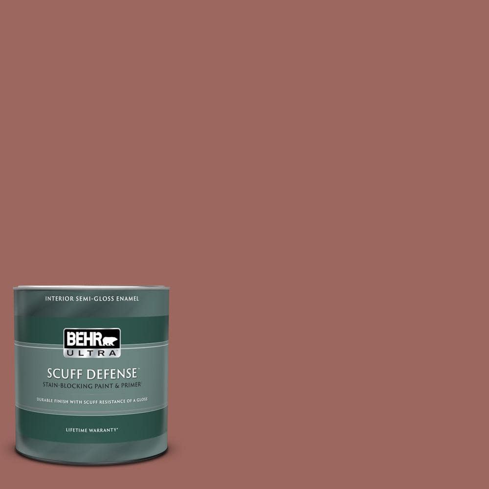 BEHR ULTRA 1 qt. #ECC-34-3 Terra Cotta Sun Extra Durable Semi-Gloss Enamel Interior Paint & Primer