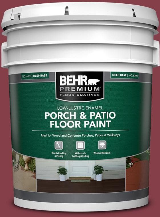 BEHR PREMIUM 5 gal. #S-H-120 Antique Ruby Low-Lustre Enamel Interior/Exterior Porch and Patio Floor Paint