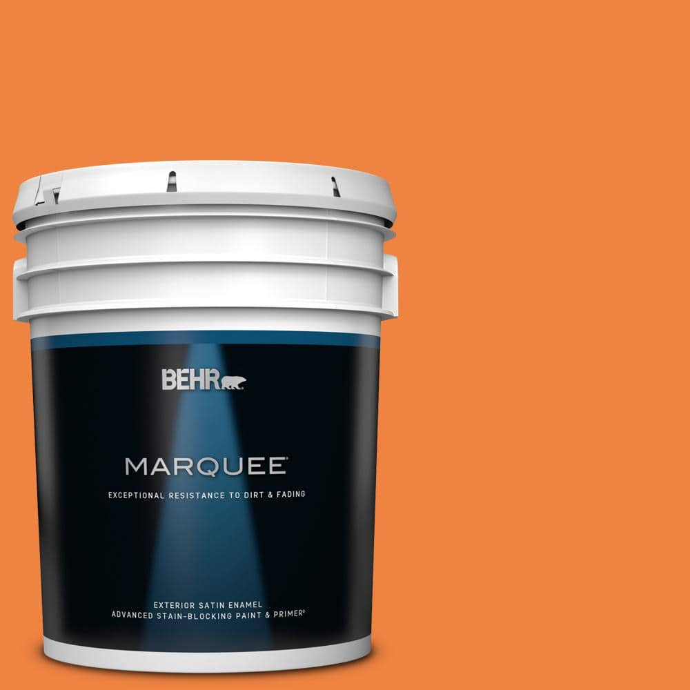 BEHR MARQUEE 5 gal. #P220-7 Construction Zone Satin Enamel Exterior Paint & Primer