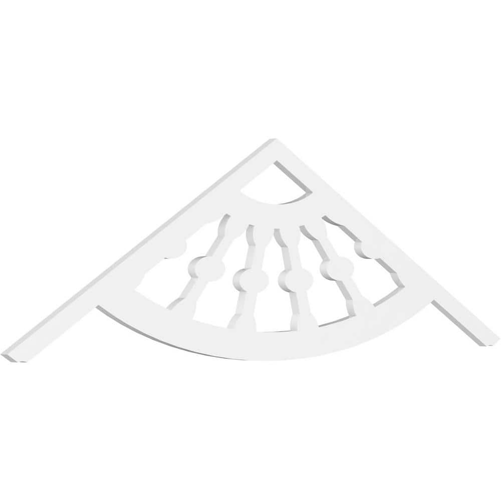 Ekena Millwork 1 in. x 72 in. x 21 in. (7/12) Pitch Classic Wagon Wheel Gable Pediment Architectural Grade PVC Moulding