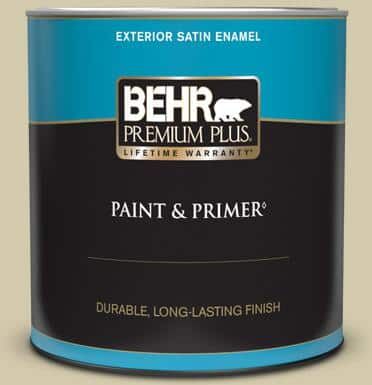 BEHR PREMIUM PLUS 1 qt. #PPU9-12 Prairie House Satin Enamel Exterior Paint & Primer