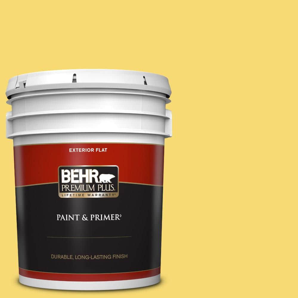 BEHR PREMIUM PLUS 5 gal. #P310-5 Solar Energy Flat Exterior Paint & Primer