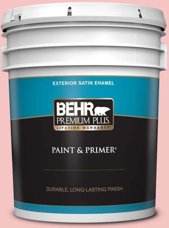 BEHR PREMIUM PLUS 5 gal. #140C-2 My Fair Lady Satin Enamel Exterior Paint & Primer