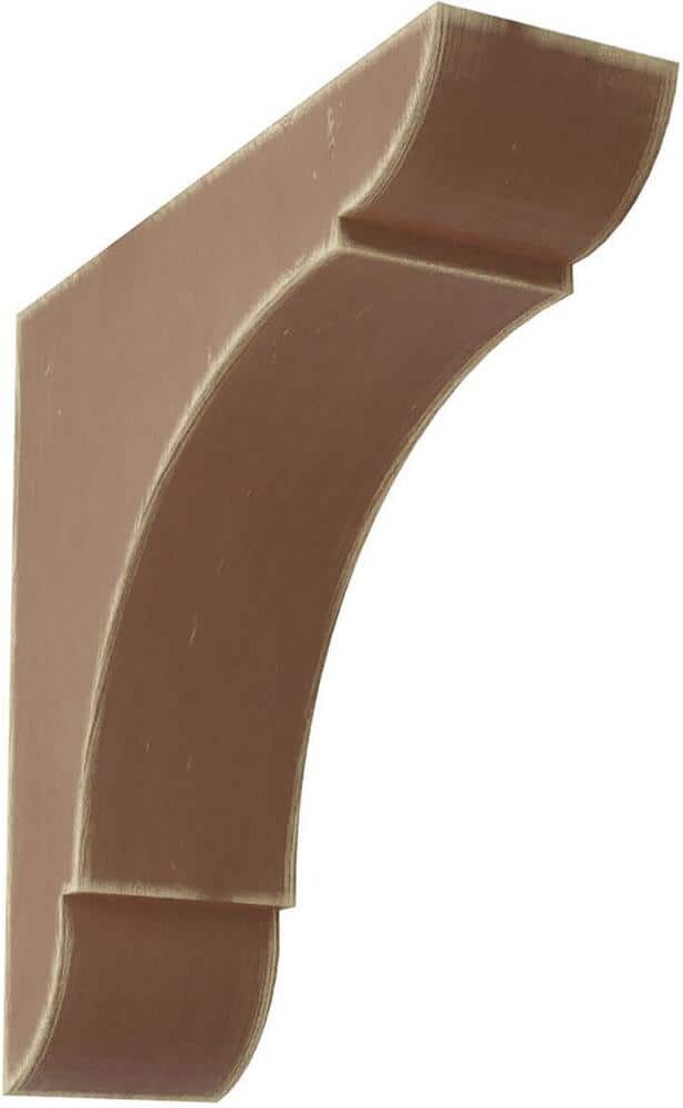 Ekena Millwork 1-3/4 in. x 6 in. x 6 in. Weathered Brown Small Olympic Wood Vintage Decor Bracket