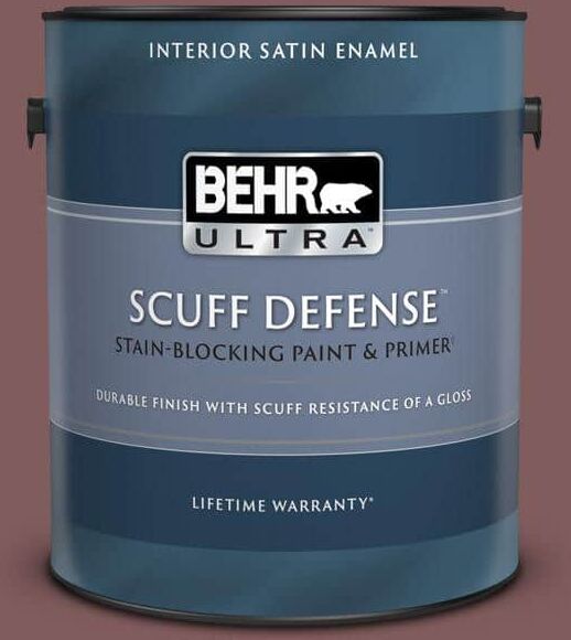 BEHR ULTRA 1 gal. #140F-6 Book Binder Extra Durable Satin Enamel Interior Paint & Primer