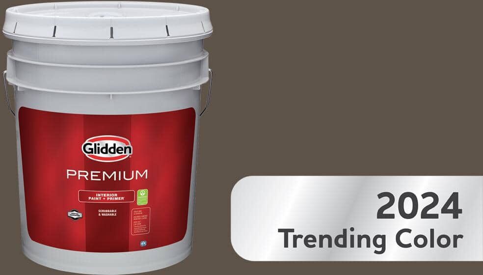 Glidden Premium 5 gal. PPG1021-7 Cabin Fever Flat Interior Latex Paint