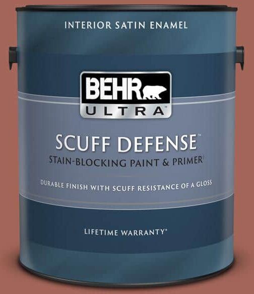 BEHR ULTRA 1 gal. Home Decorators Collection #HDC-CL-08 Sun Baked Earth Extra Durable Satin Enamel Interior Paint & Primer