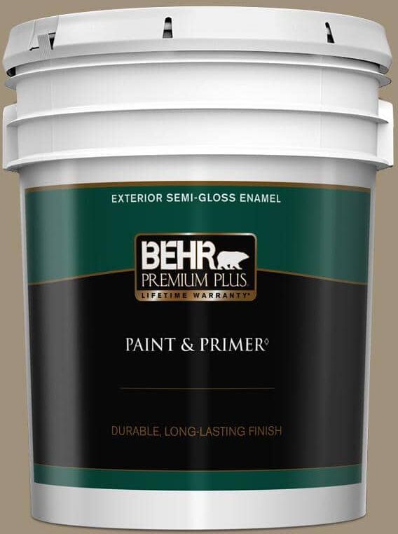 BEHR PREMIUM PLUS 5 gal. #750D-5 Desert Shadows Semi-Gloss Enamel Exterior Paint & Primer