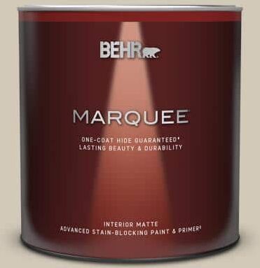 BEHR MARQUEE 1 qt. #750C-3 Sandstone Cliff One-Coat Hide Matte Interior Paint & Primer