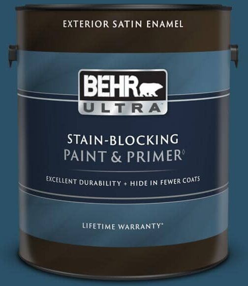 BEHR ULTRA 1 gal. #560D-7 Planetarium Satin Enamel Exterior Paint & Primer