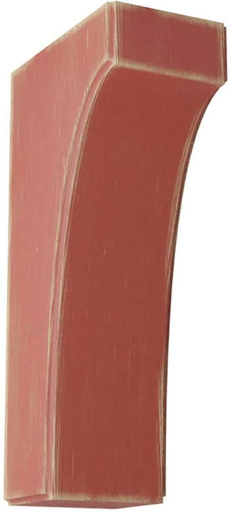 Ekena Millwork 3-1/2 in. x 12 in. x 6 in. Salvage Red Clarksville Wood Vintage Decor Bracket