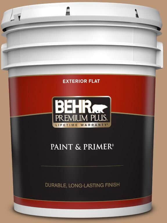 BEHR PREMIUM PLUS 5 gal. #N250-4 Artisan Crafts Flat Exterior Paint & Primer