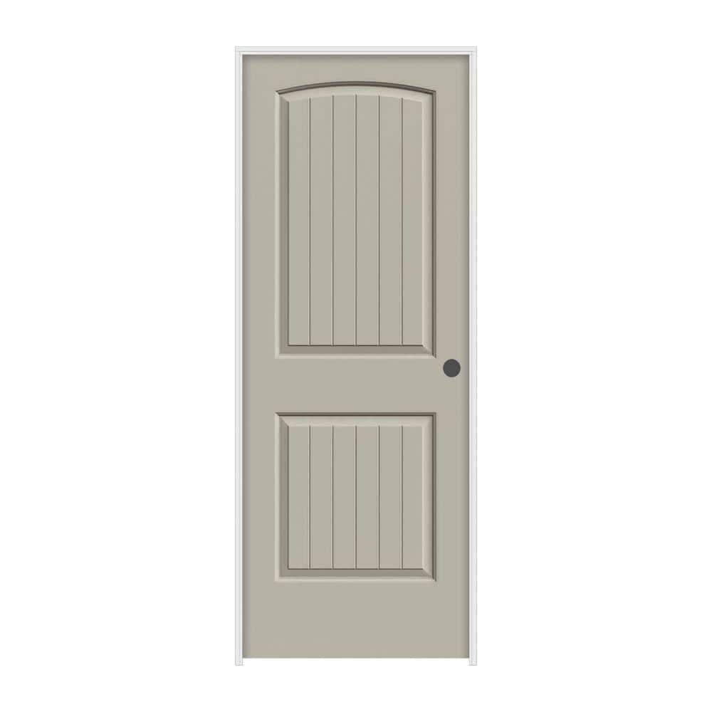 JELD-WEN 36 in. x 80 in. Santa Fe Desert Sand Left-Hand Smooth Solid Core Molded Composite MDF Single Prehung Interior Door