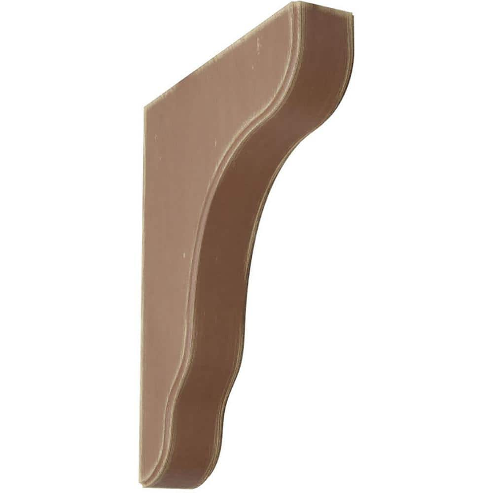 Ekena Millwork 1-3/4 in. x 11 in. x 8-1/2 in. Weathered Brown Plymouth Wood Vintage Decor Bracket