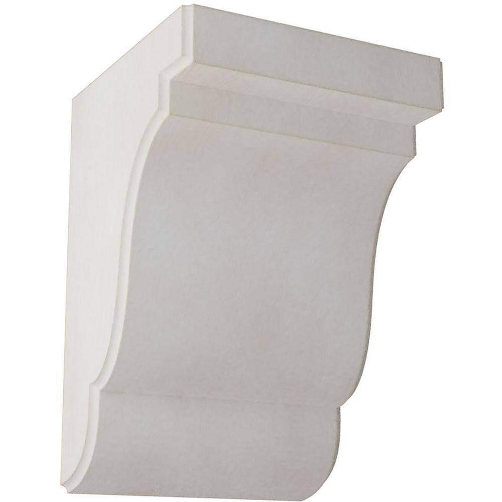 Ekena Millwork 5-1/4 in. x 7-1/2 in. x 5 in. Chalk Dust White Bedford Wood Vintage Decor Bracket