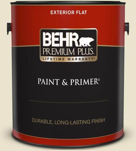 BEHR PREMIUM PLUS 1 gal. #S330-1 Baby Artichoke Flat Exterior Paint & Primer