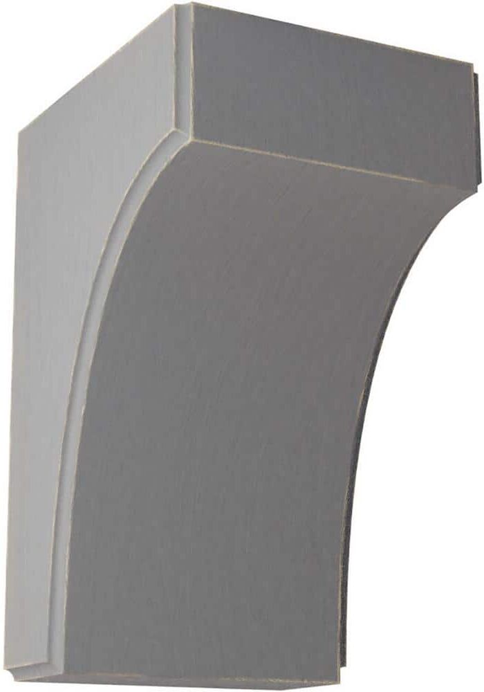 Ekena Millwork 3-1/2 in. x 6 in. x 4 in. Pebble Grey Clarksville Wood Vintage Decor Bracket