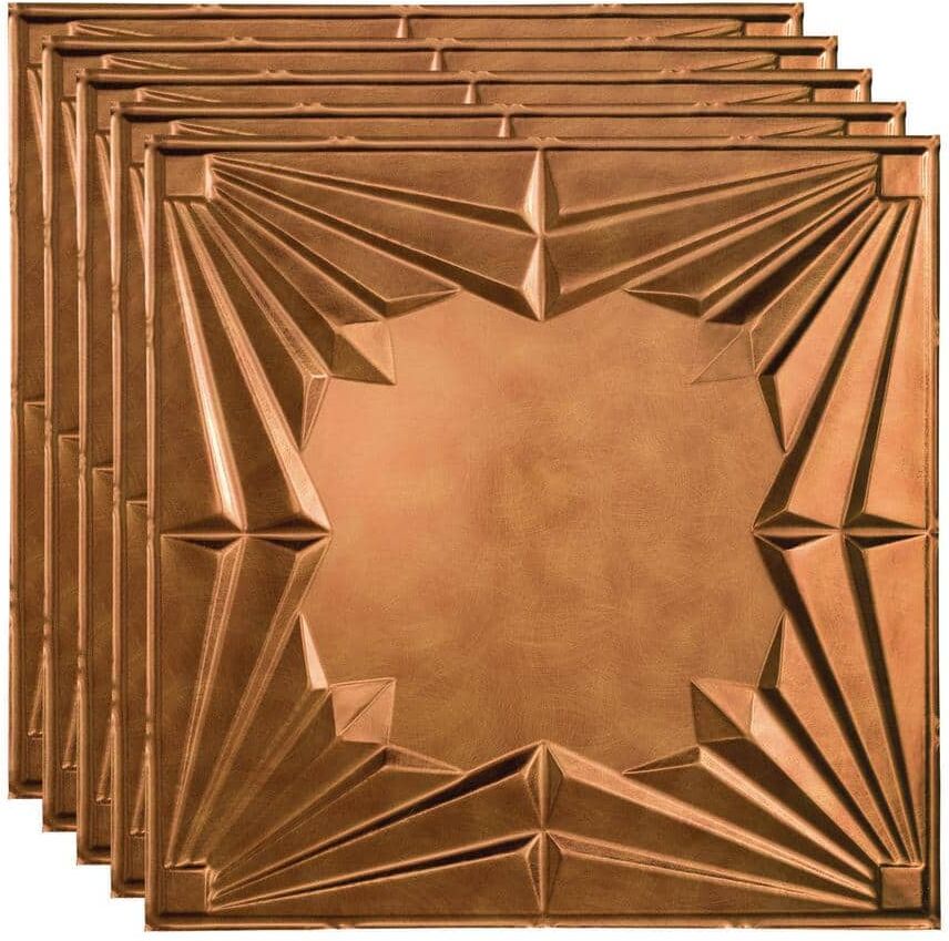 Fasade Art Deco 2 ft. x 2 ft. Antique Bronze Lay-In Vinyl Ceiling Tile (20 sq. ft.)