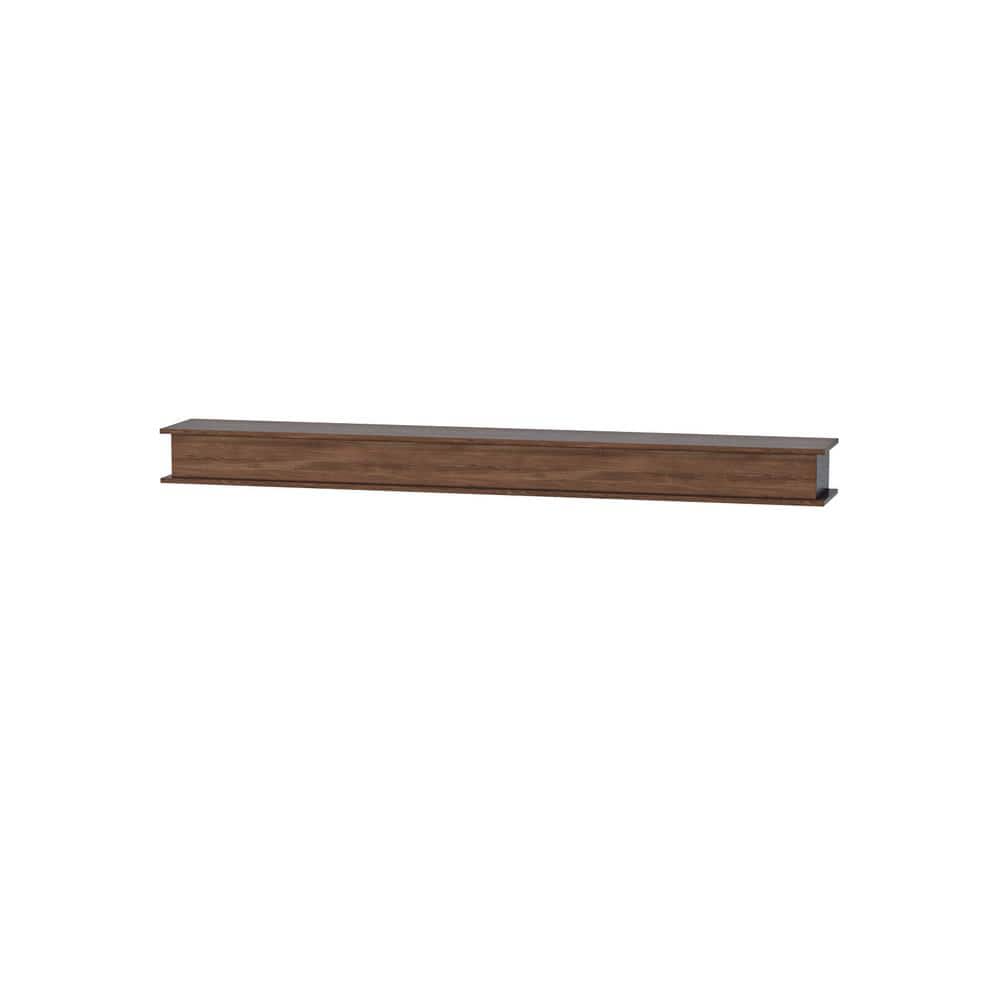 EH PUERTA 5 ft. Brown Wooden Color Finished Cap-Shelf Mantel