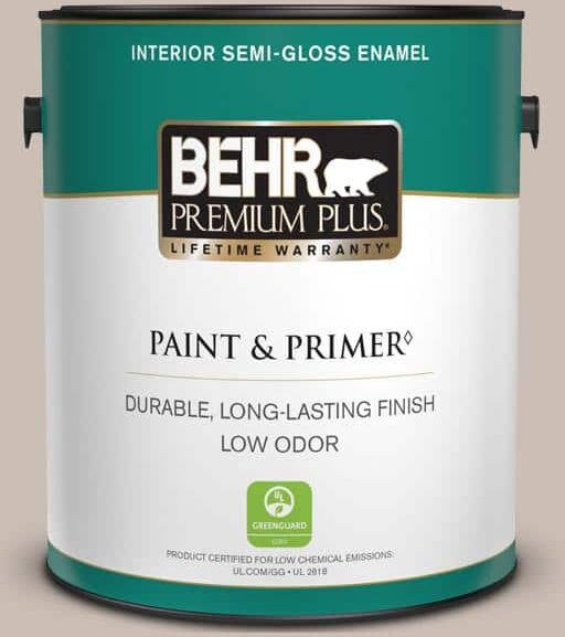 BEHR PREMIUM PLUS 1 gal. #N180-3 Race Track Semi-Gloss Enamel Low Odor Interior Paint & Primer