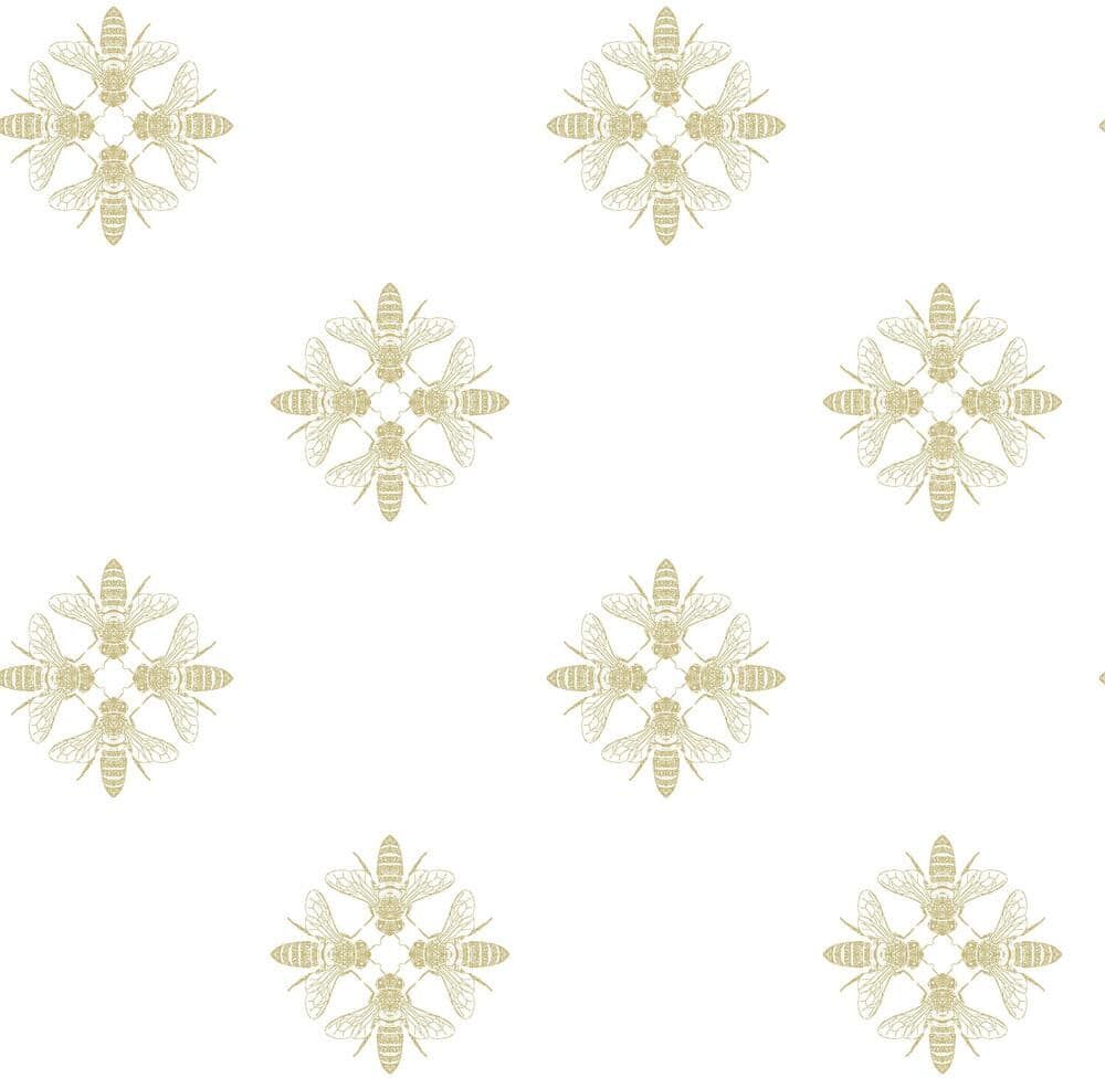 RoomMates Honey Bee Gold Vinyl Peel & Stick Repositionable Wallpaper Roll (Covers 28.18 Sq. Ft.)