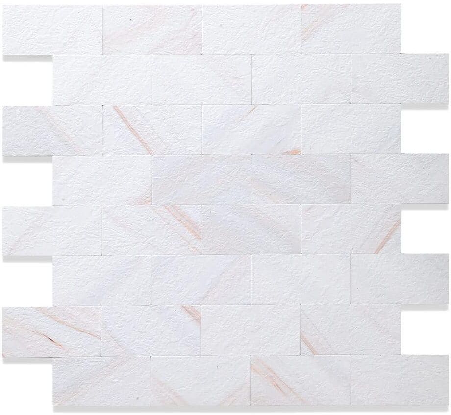 Yipscazo 12 in. x 12 in. Peel and Stick Backsplash PVC Sticker Wallpaper Smart Tile in Rainbow White 5-Sheets