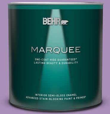 BEHR MARQUEE 1 qt. #650B-5 Garden Pansy Semi-Gloss Enamel Interior Paint & Primer