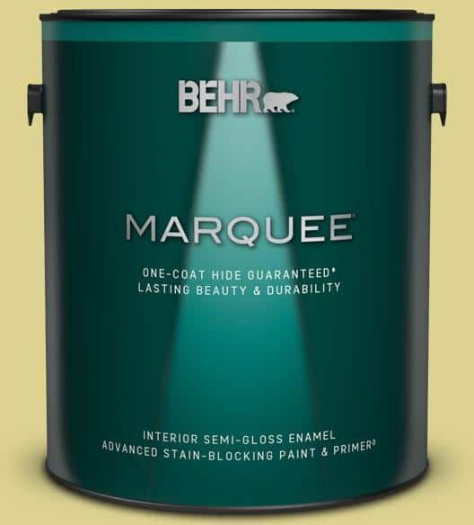 BEHR MARQUEE 1 gal. #T17-16 Thats My Lime Semi-Gloss Enamel Interior Paint & Primer