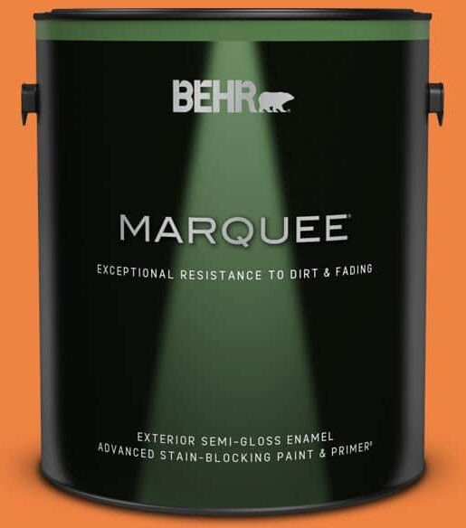 BEHR MARQUEE 1 gal. #P220-7 Construction Zone Semi-Gloss Enamel Exterior Paint & Primer