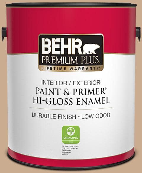 BEHR PREMIUM PLUS 1 gal. #N250-3 Pottery Wheel Hi-Gloss Enamel Interior/Exterior Paint & Primer