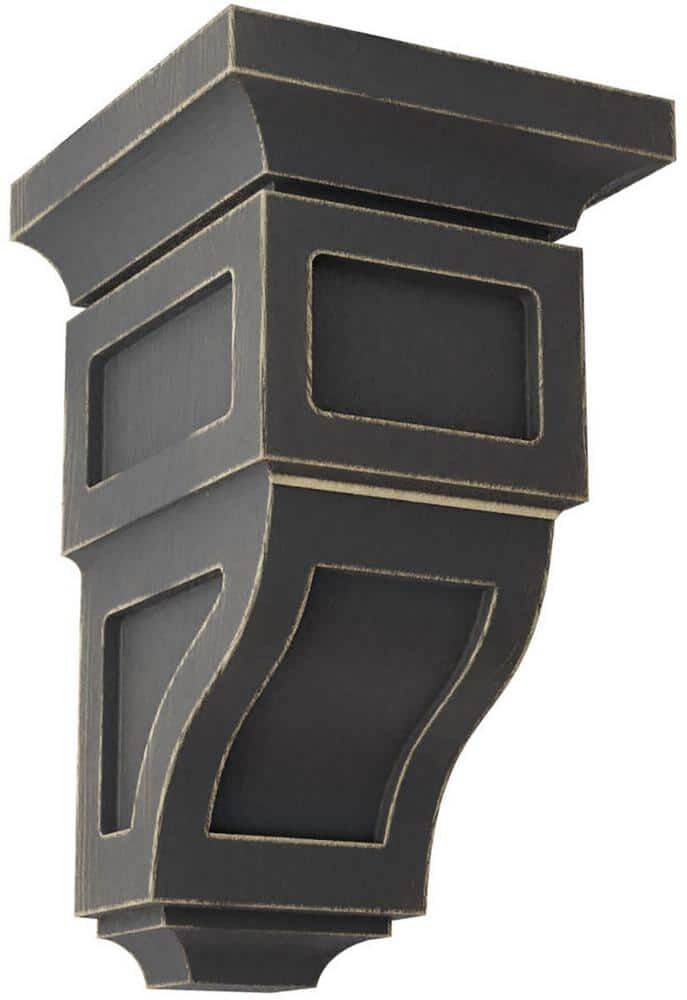 Ekena Millwork 3-1/2 in. x 6 in. x 3-3/4 in. Black Mini Reyes Wood Vintage Decor Corbel