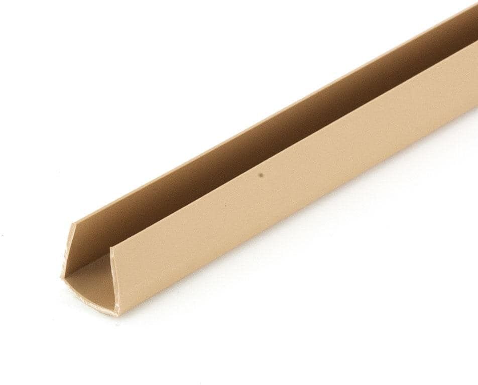 Outwater 1/2 in. D x 1/2 in. W x 36 in. L Beige Styrene Plastic U-Channel Moulding Fits 1/2 in. Board, (4-Pack)