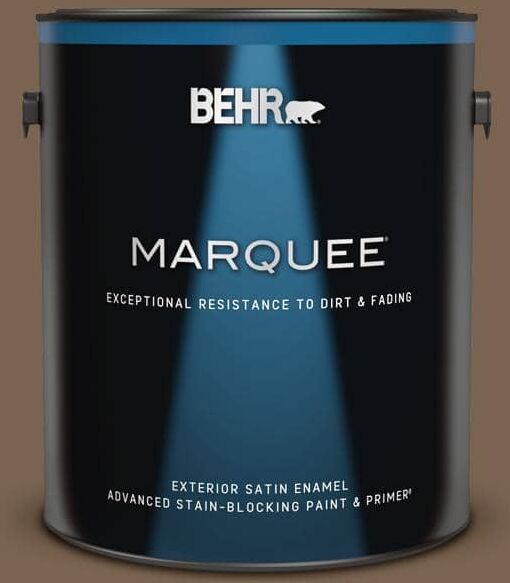 BEHR MARQUEE 1 gal. #N260-7 Folk Guitar Satin Enamel Exterior Paint & Primer