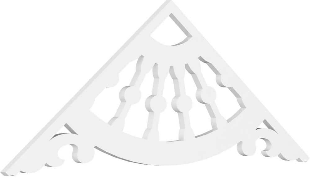 Ekena Millwork Pitch Wagon Wheel 1 in. x 60 in. x 25 in. (9/12) Architectural Grade PVC Gable Pediment Moulding