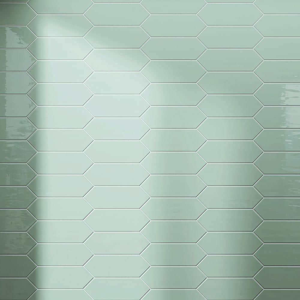 MOLOVO Taylor Jade Green 3.94 in. X 11.81 in. Polished Ceramic Picket Wall Tile (10.76 sq. ft./Case)