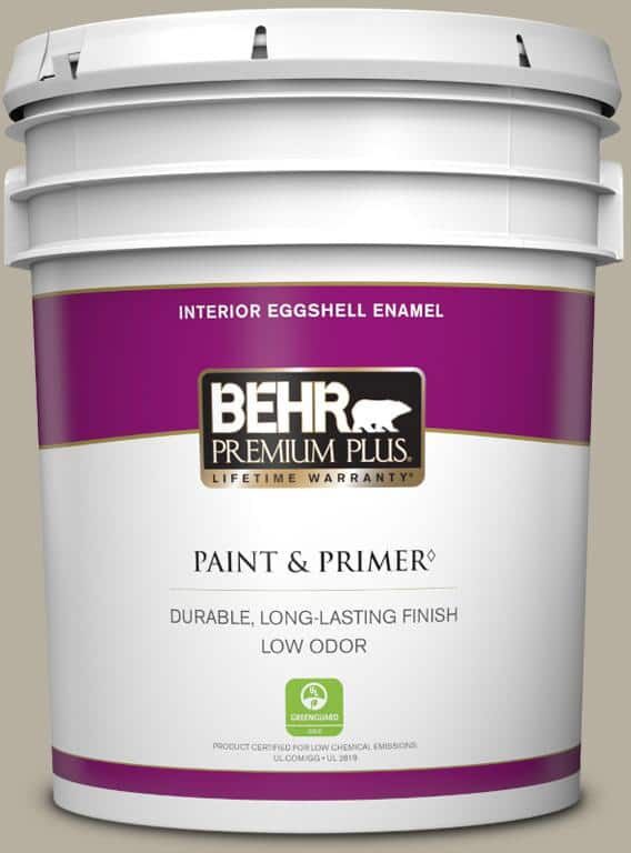 BEHR PREMIUM PLUS 5 gal. #N320-4 Camping Tent Eggshell Enamel Low Odor Interior Paint & Primer