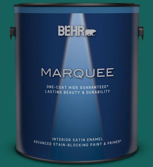 BEHR MARQUEE 1 gal. #S-H-490 Billiard Table Satin Enamel Interior Paint & Primer