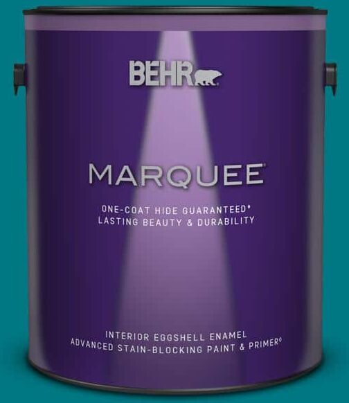 BEHR MARQUEE 1 gal. #P470-7 The Real Teal Eggshell Enamel Interior Paint & Primer