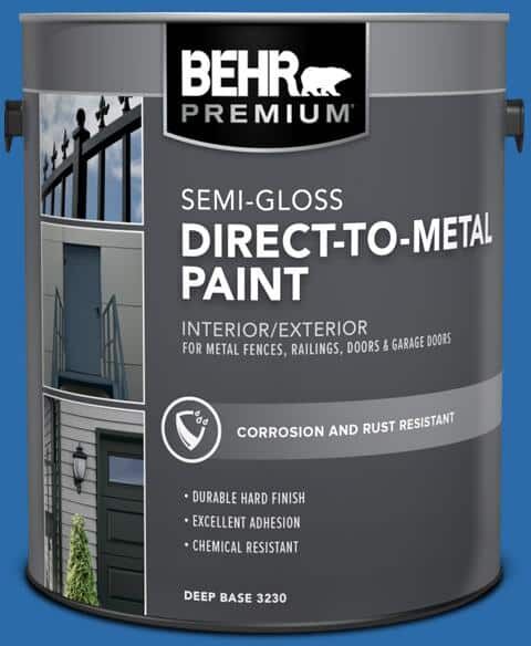 BEHR PREMIUM 1 gal. #MQ4-24 Electric Blue Semi-Gloss Direct to Metal Interior/Exterior Paint