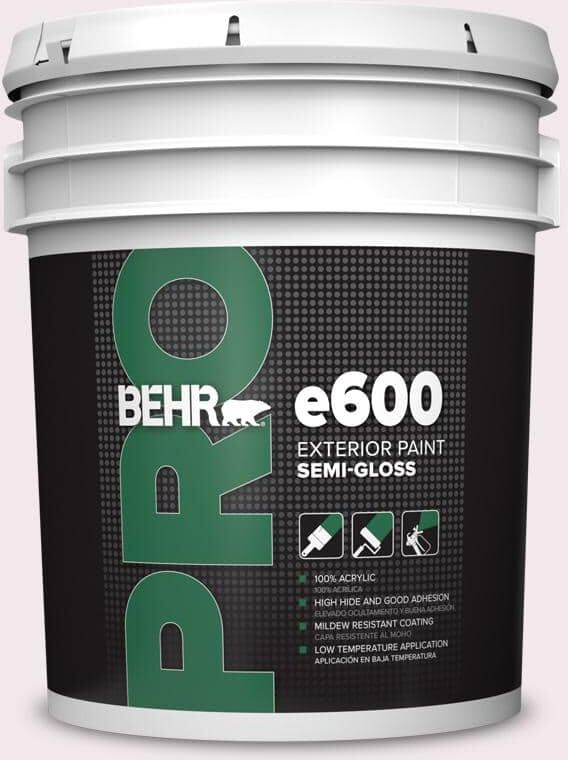 BEHR PRO 5 gal. #650A-1 Rose Fantasy Semi-Gloss Exterior Paint