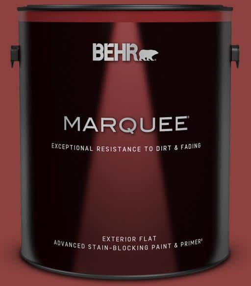 BEHR MARQUEE 1 gal. #BXC-27 Carriage Red Flat Exterior Paint & Primer