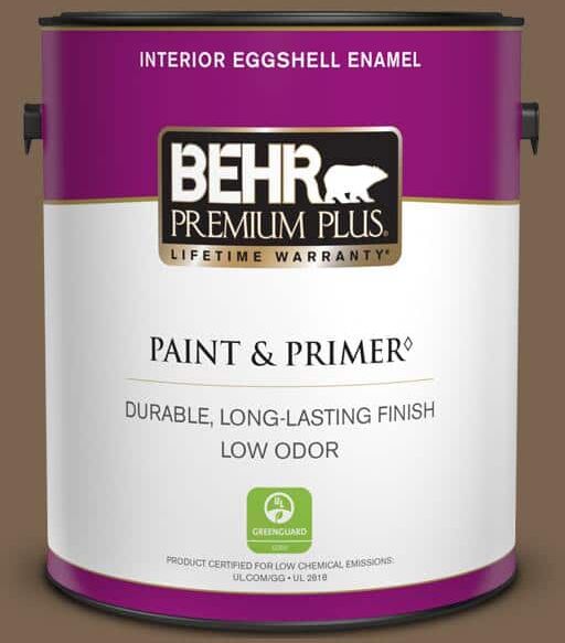 BEHR PREMIUM PLUS 1 gal. #N260-7 Folk Guitar Eggshell Enamel Low Odor Interior Paint & Primer