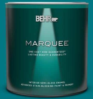 BEHR MARQUEE 1 qt. #P470-7 The Real Teal Semi-Gloss Enamel Interior Paint & Primer