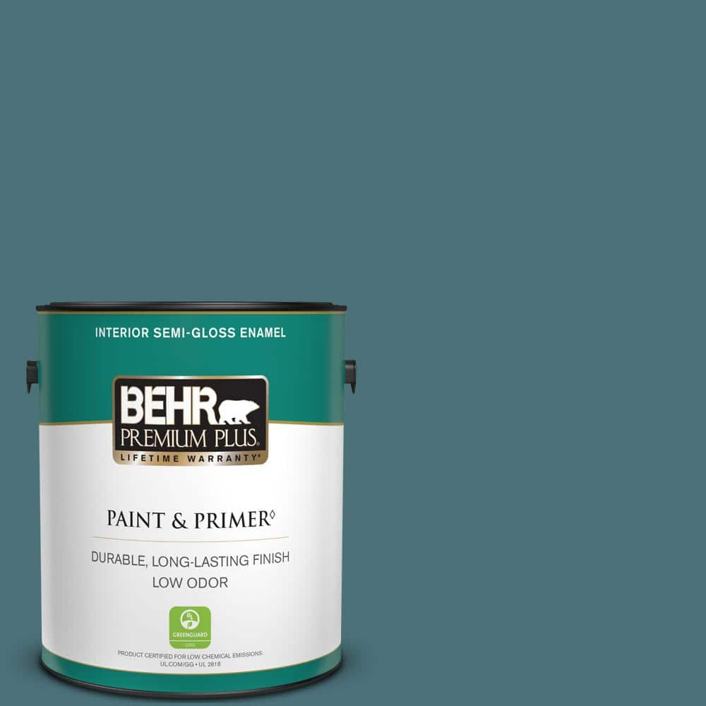 BEHR PREMIUM PLUS 1 gal. #S450-6 Tornado Season Semi-Gloss Enamel Low Odor Interior Paint & Primer