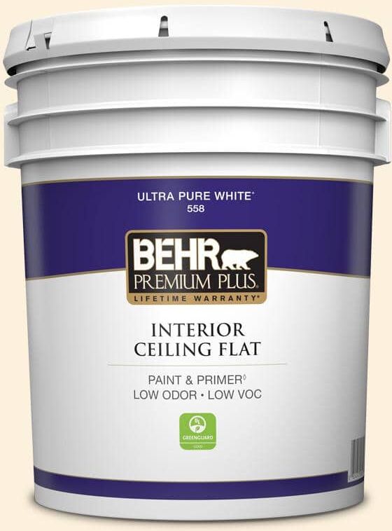 BEHR PREMIUM PLUS 5 gal. #M260-1 String Cheese Ceiling Flat Interior Paint