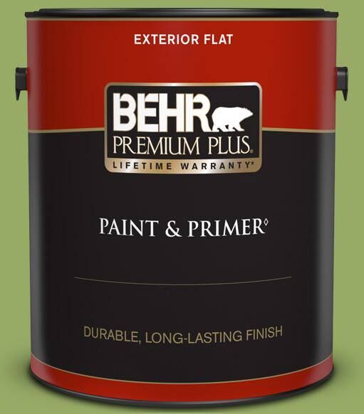 BEHR PREMIUM PLUS 1 gal. #420D-5 Herbal Garden Flat Exterior Paint & Primer