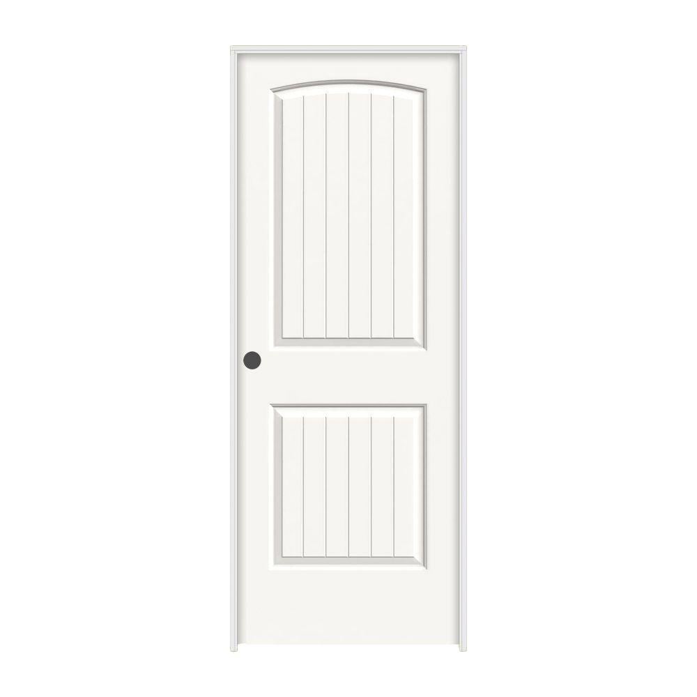 JELD-WEN 30 in. x 80 in. Santa Fe White Painted Right-Hand Smooth Solid Core Molded Composite MDF Single Prehung Interior Door